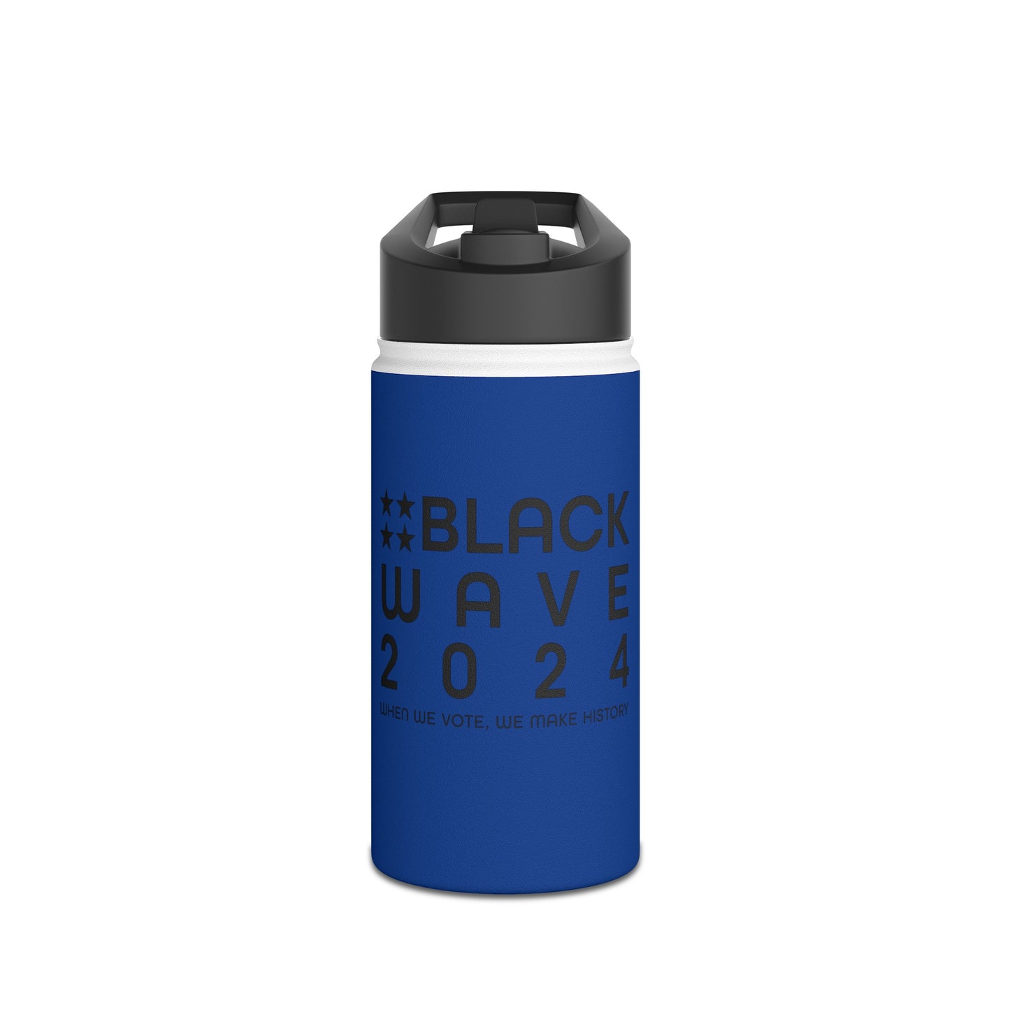 BLACKWAVE2024 - Stainless Steel Water Bottle, Standard Lid