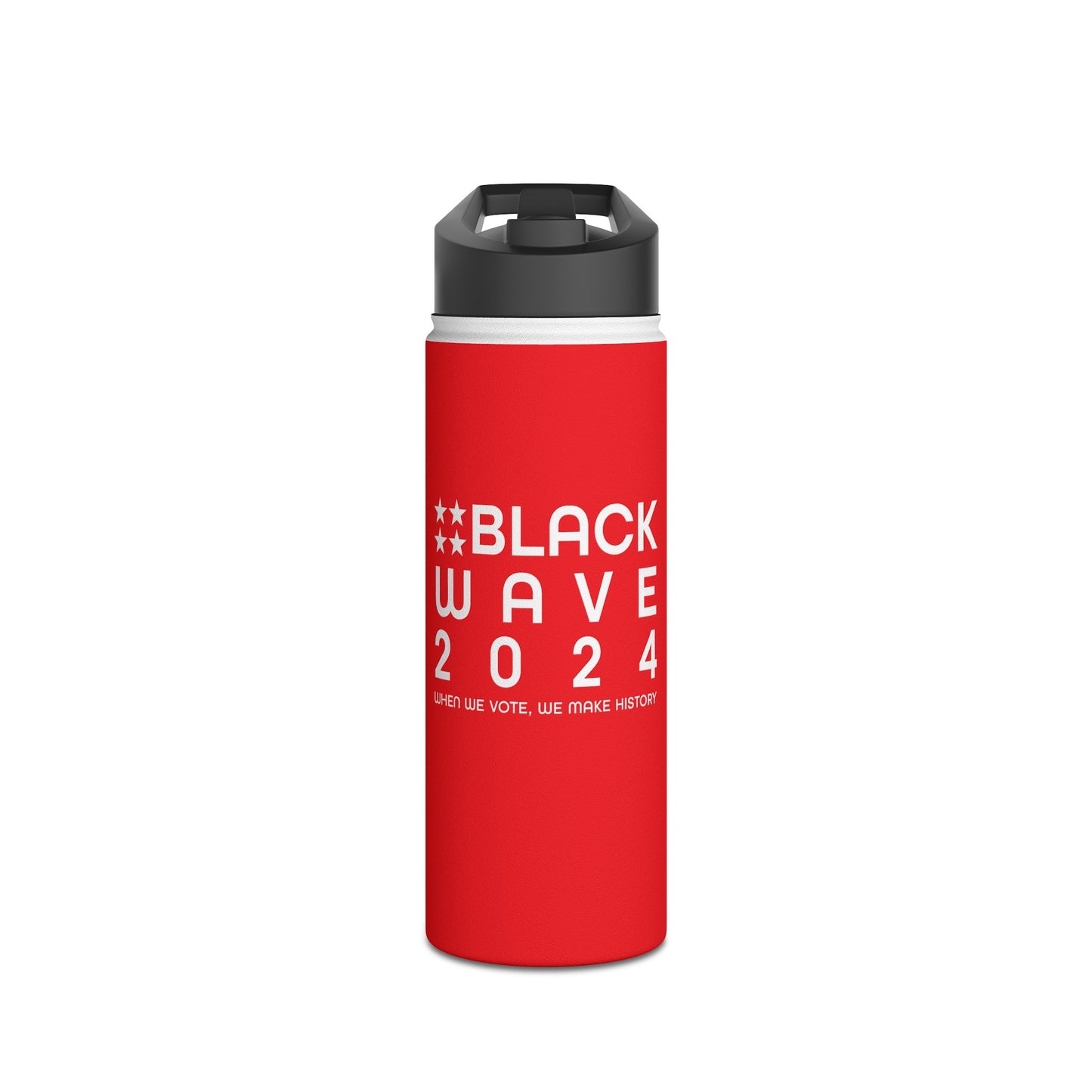 BLACKWAVE2024 - Stainless Steel Water Bottle, Standard Lid