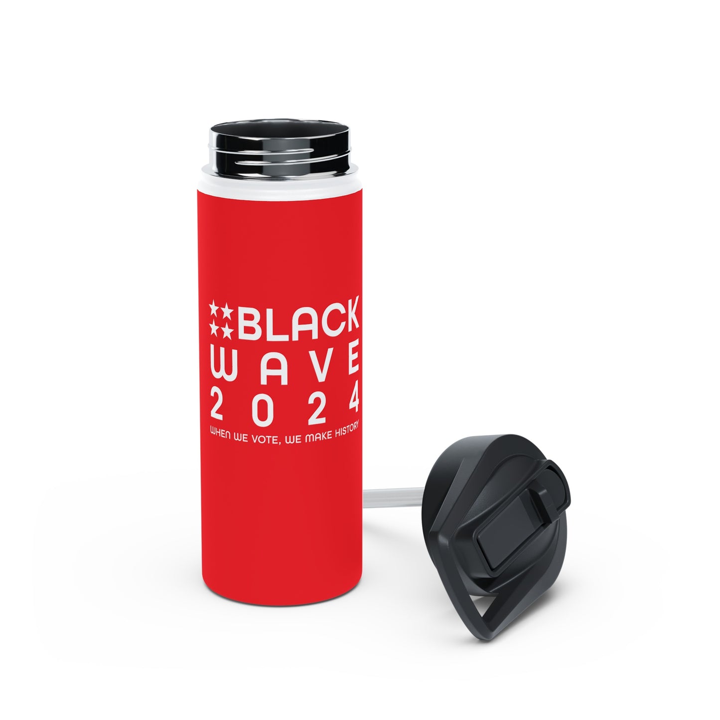 BLACKWAVE2024 - Stainless Steel Water Bottle, Standard Lid