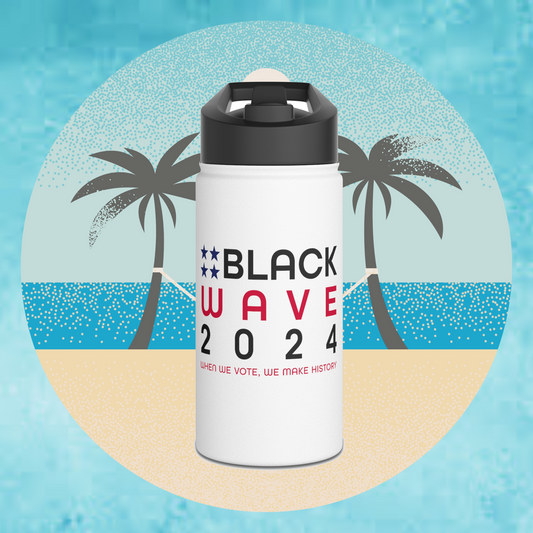 BLACKWAVE2024 - Stainless Steel Water Bottle, Standard Lid