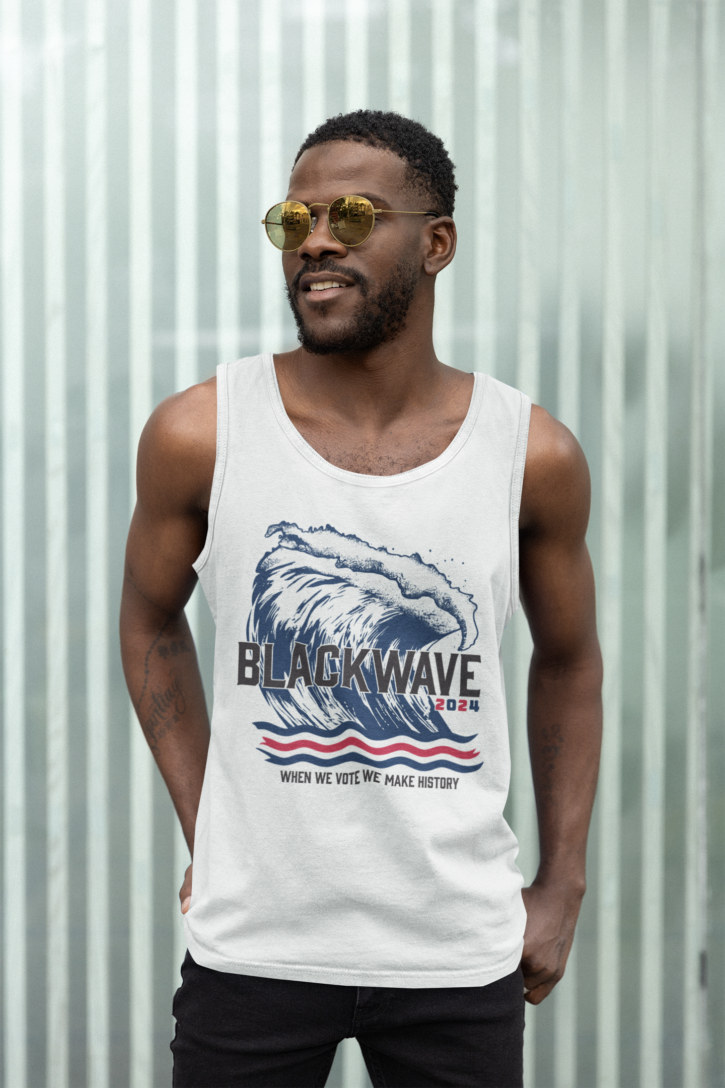 BlackWave2024 - Unisex Heavy Cotton Tank Top